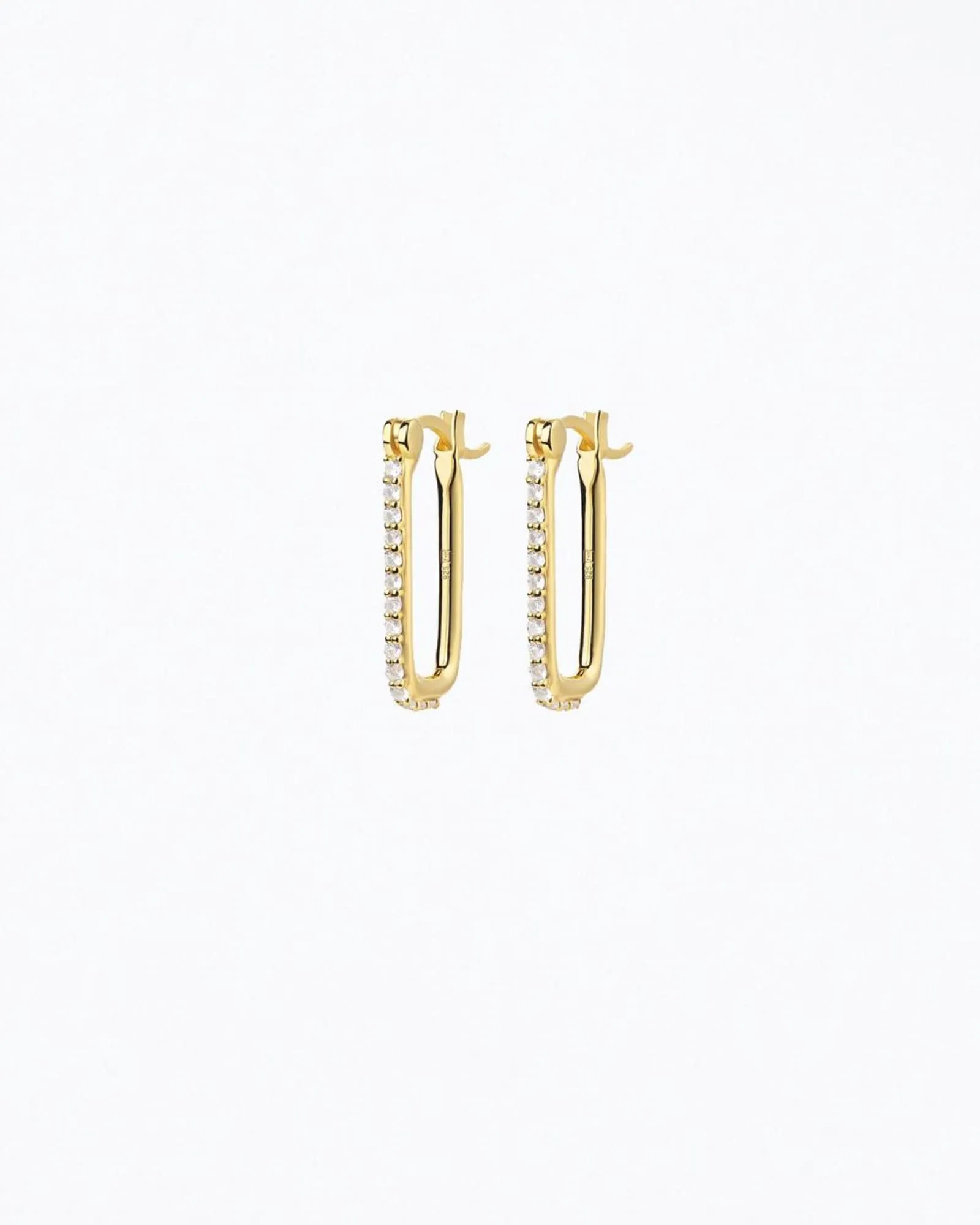 Dylan Gemstone Link Earrings in Gold/Clear | Gold/Clear
