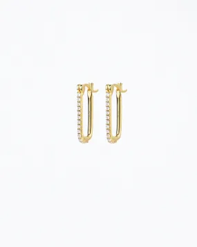 Dylan Gemstone Link Earrings in Gold/Clear | Gold/Clear