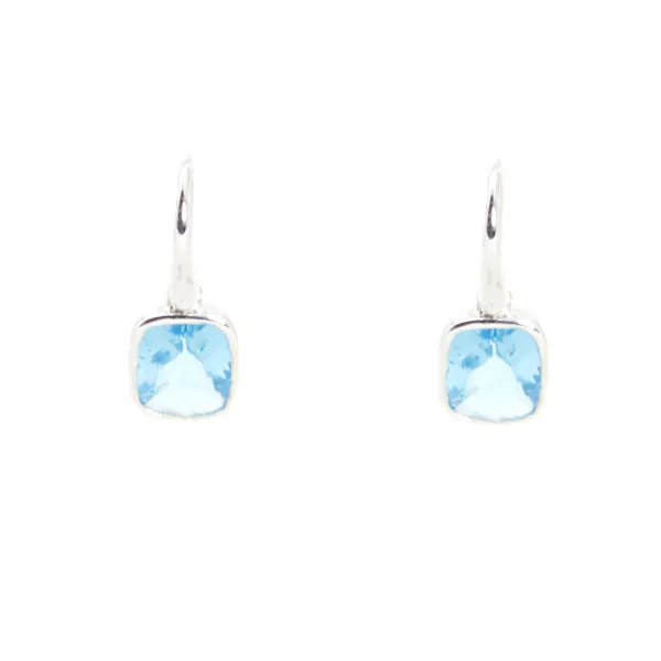 Earrings - Dangle Blue Topaz Sterling Silver Bold Collection