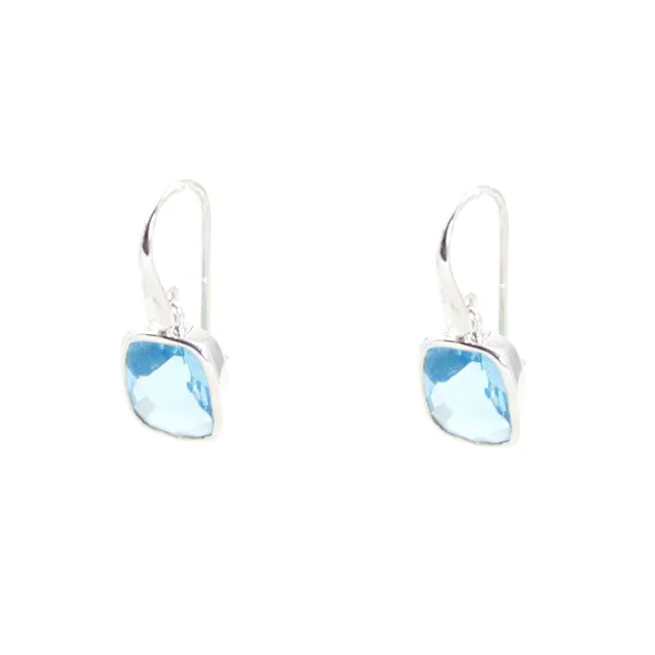 Earrings - Dangle Blue Topaz Sterling Silver Bold Collection