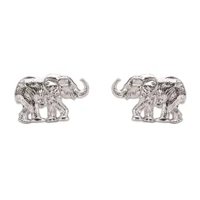 Elephant Stud Earrings in Silver