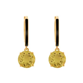 Enamel and Lemon Topaz Hoops