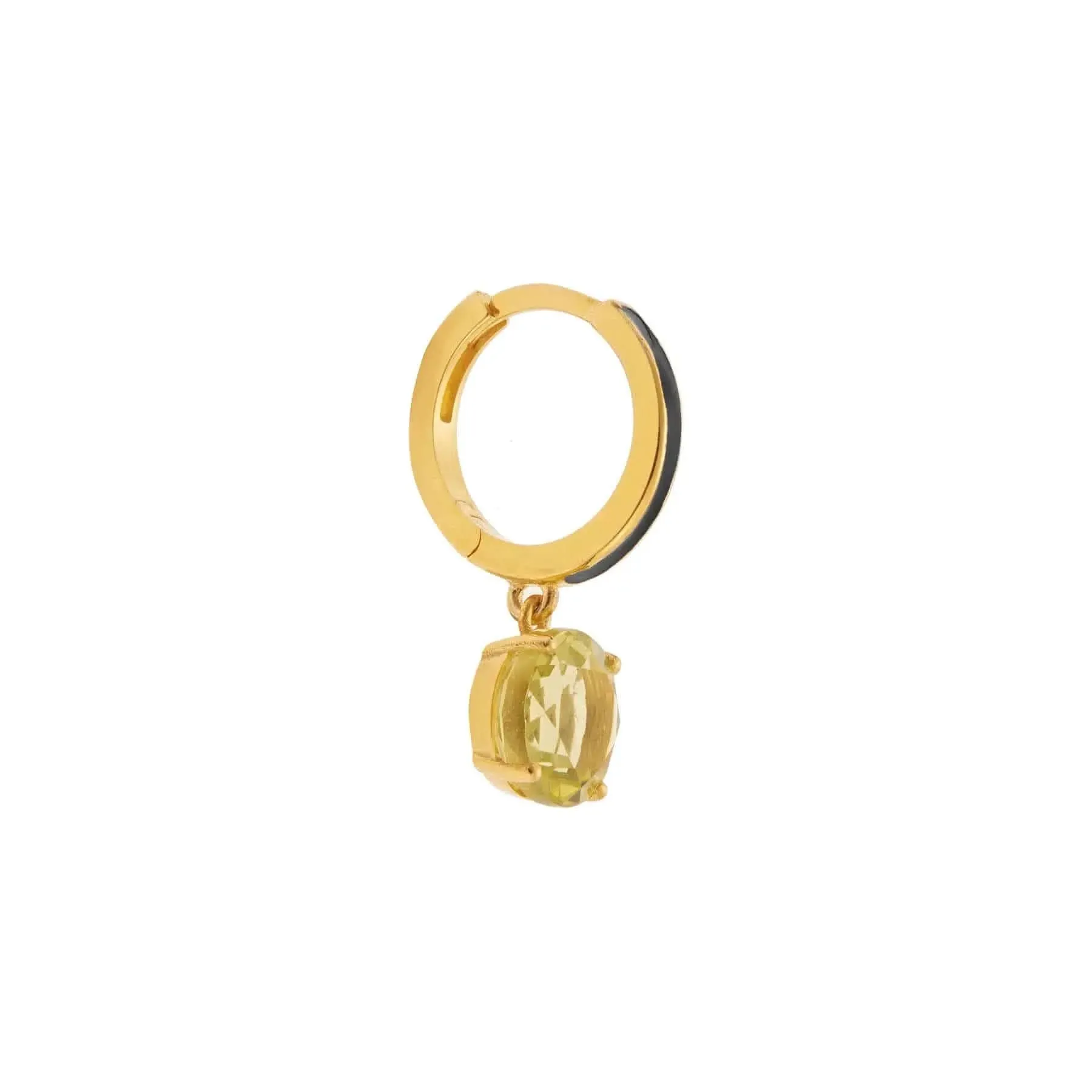 Enamel and Lemon Topaz Hoops