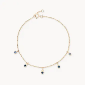 Endless ocean blue sapphire bracelet - 14k yellow gold, blue sapphire