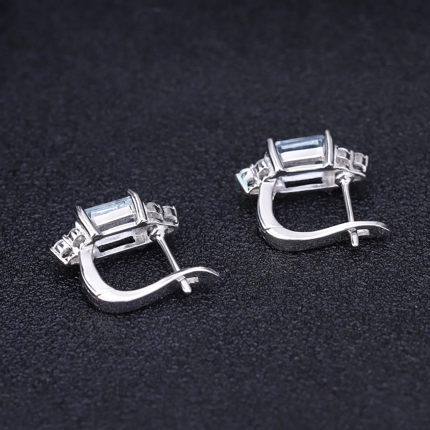 European Topaz Silver studs Hoops for Women