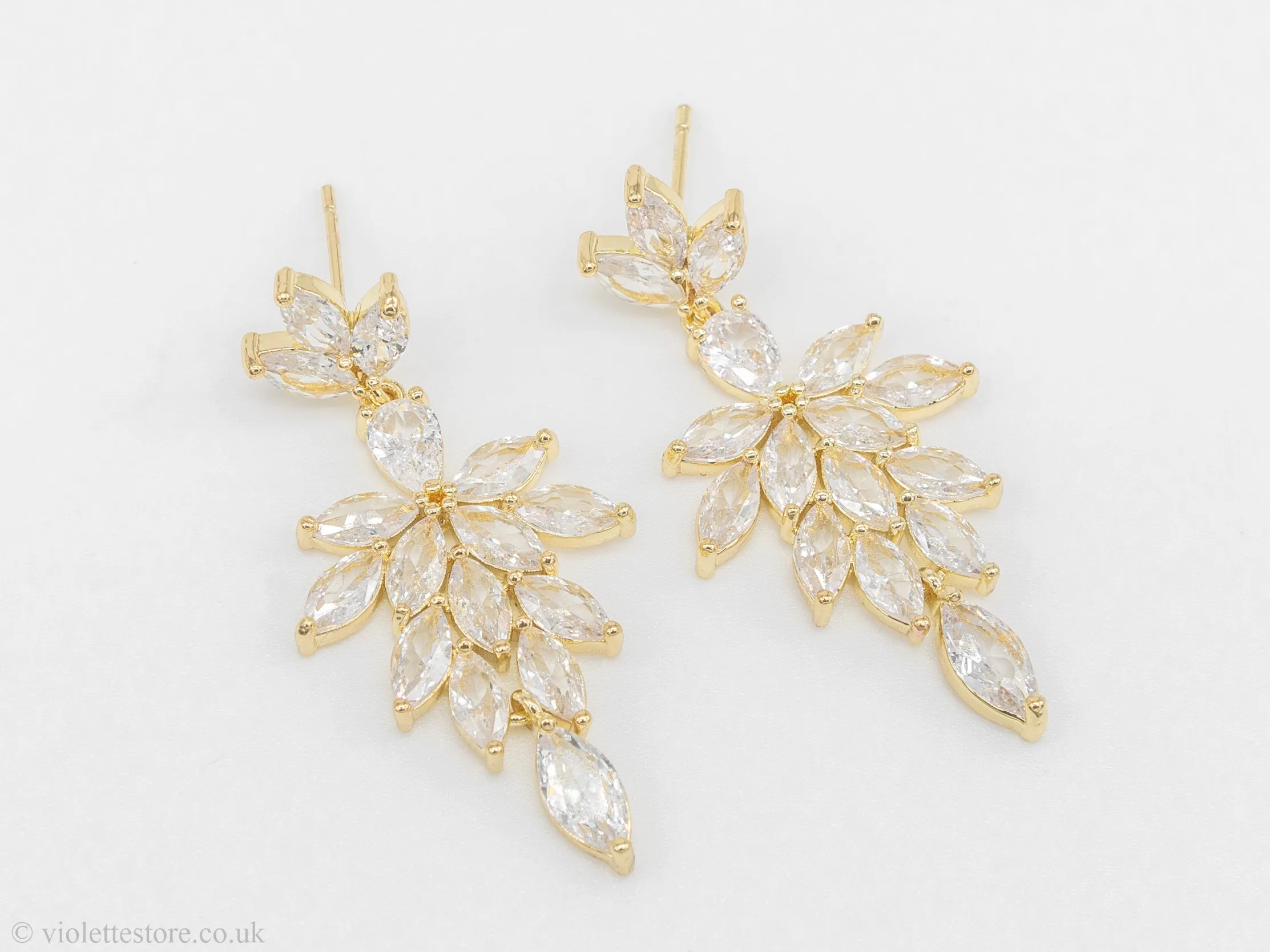 Evelyn CZ Gold Earrings