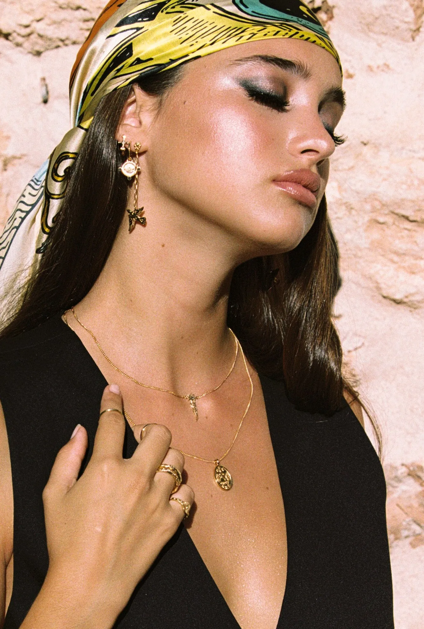 Falling star necklace gold plated 