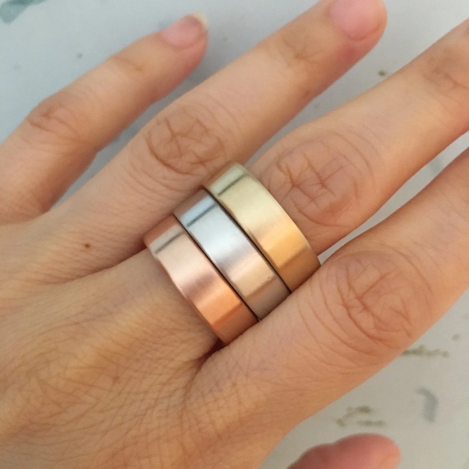 Flat Matte Wedding Band 6mm in Yellow Gold Men’s Comfort Fit Ring