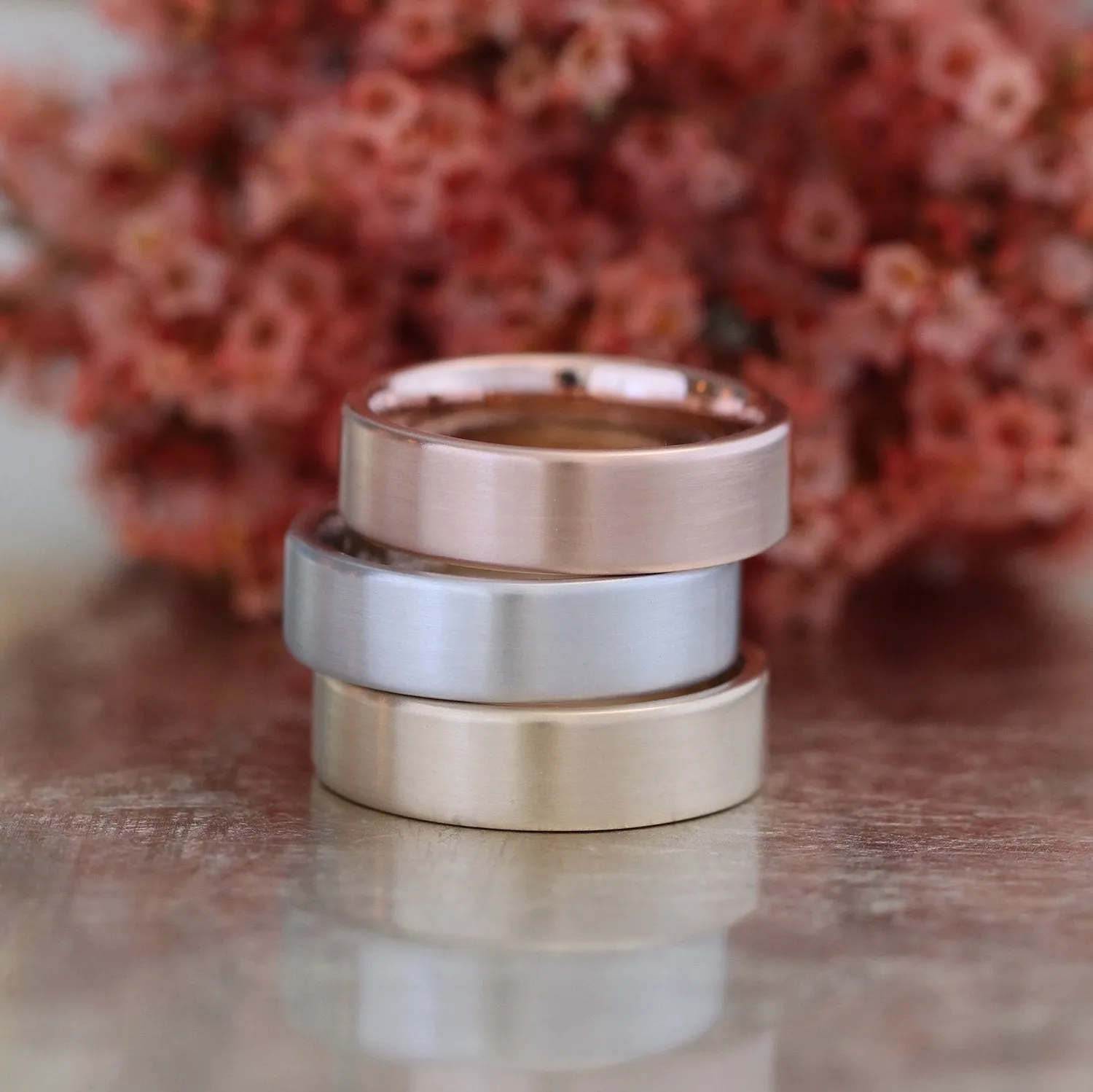 Flat Matte Wedding Band 6mm in Yellow Gold Men’s Comfort Fit Ring