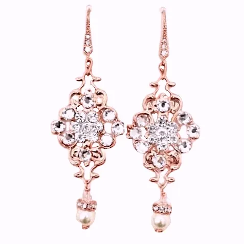 Floral Crystal Earrings VECOYA