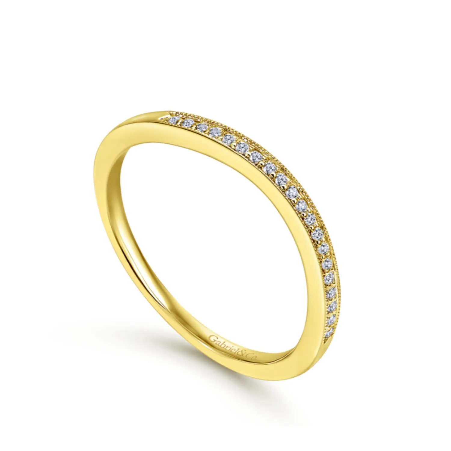 Gabriel & Co. "Celia" Curved Diamond Wedding Band