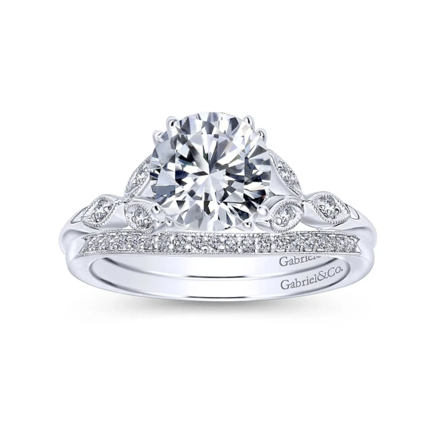 Gabriel & Co. "Celia" Curved Diamond Wedding Band