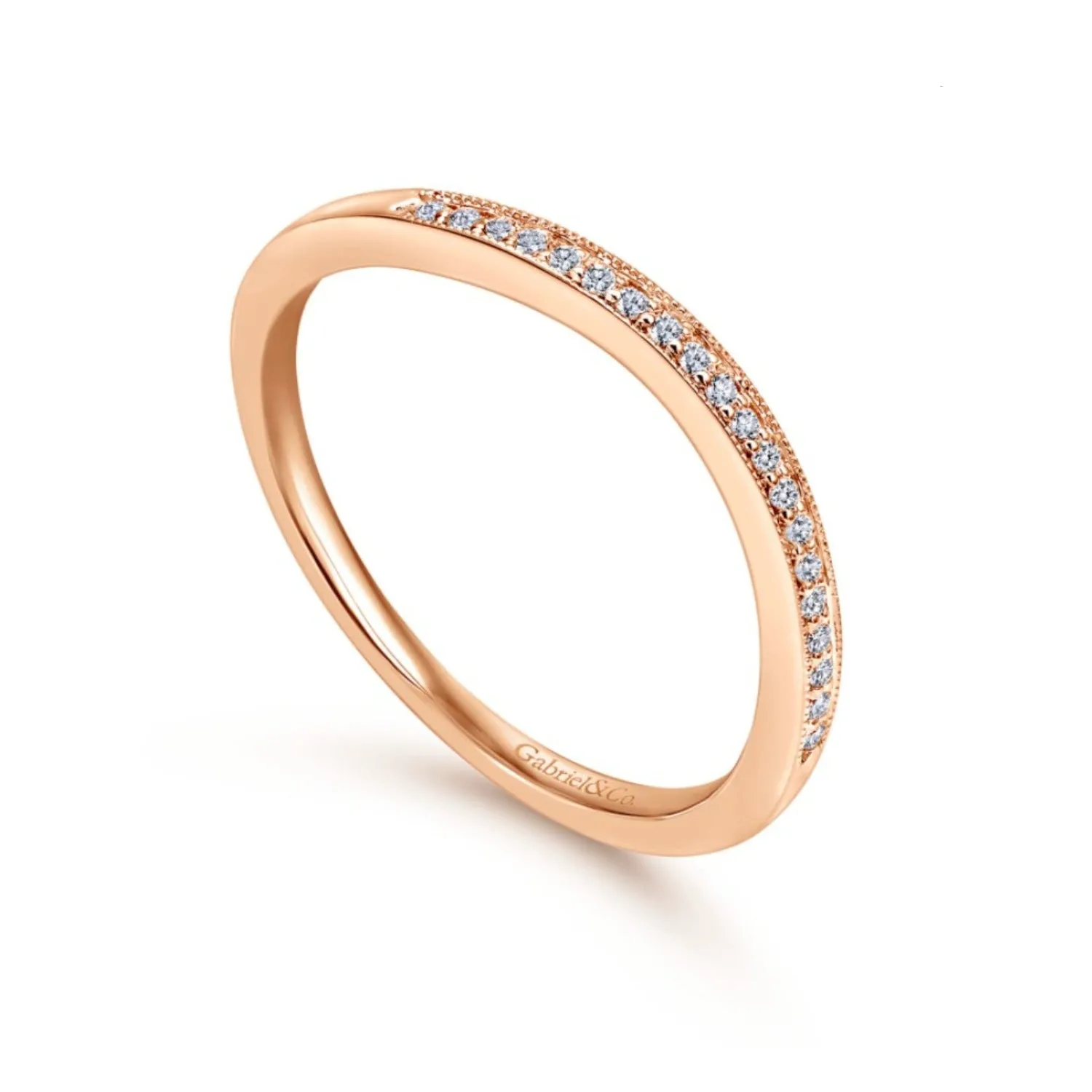 Gabriel & Co. "Celia" Curved Diamond Wedding Band