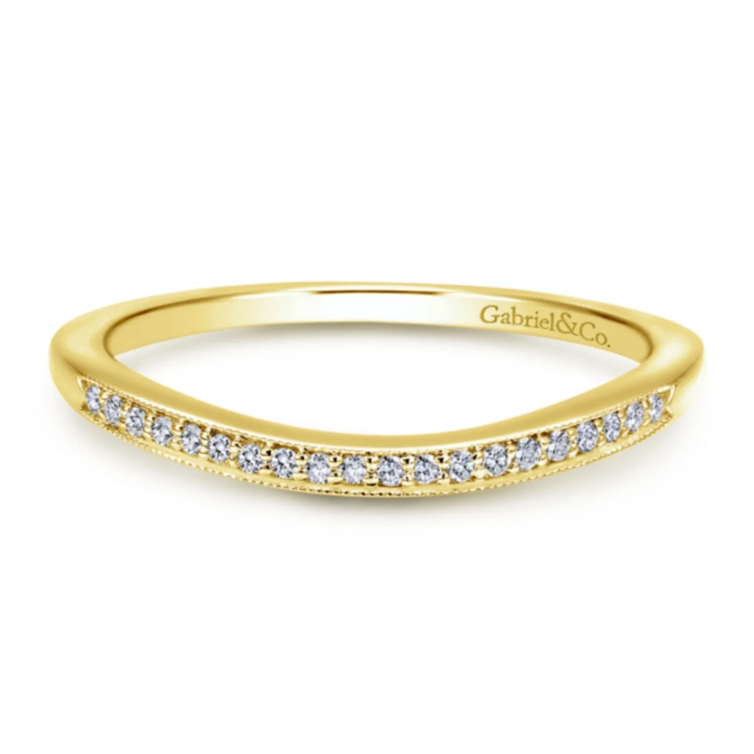 Gabriel & Co. "Celia" Curved Diamond Wedding Band