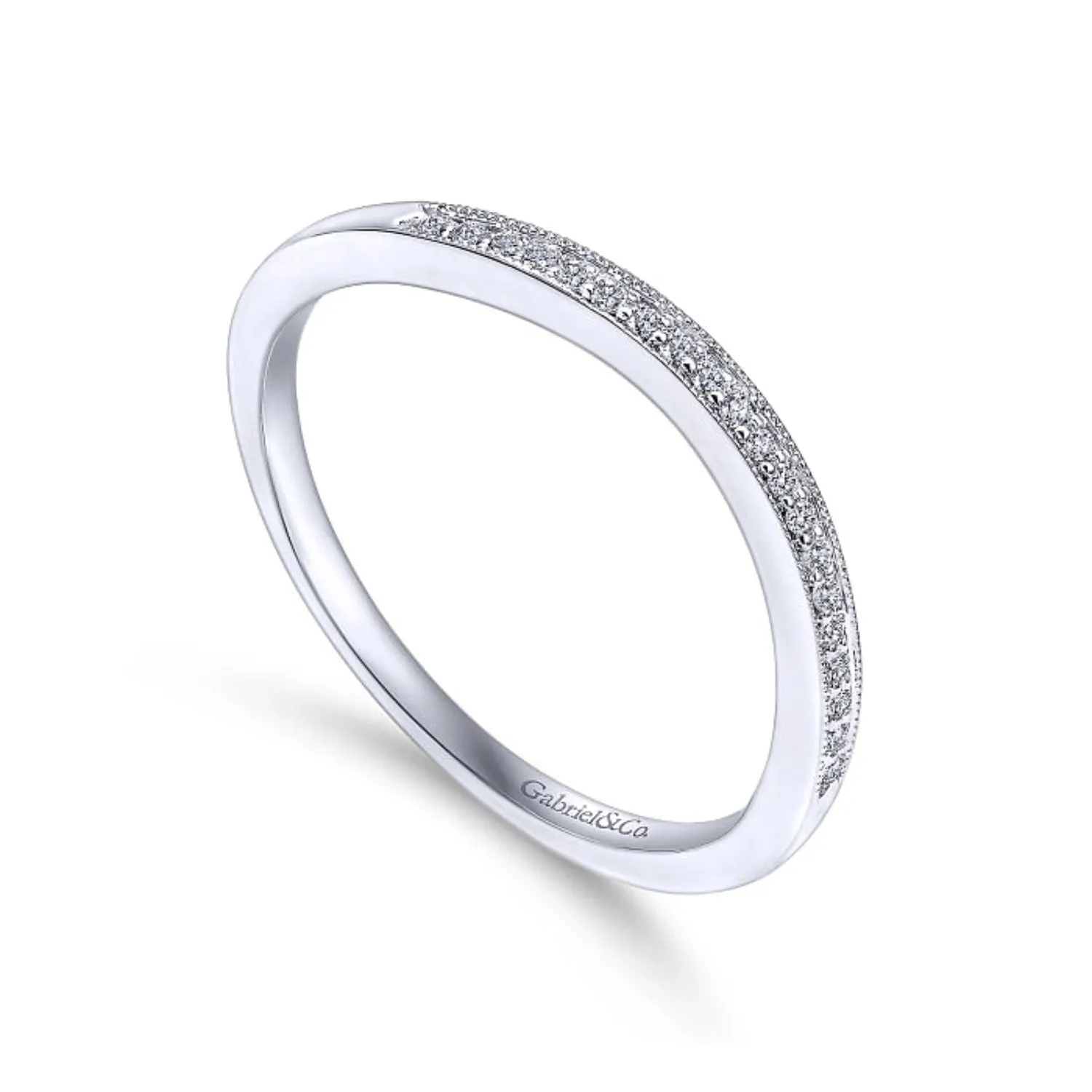 Gabriel & Co. "Celia" Curved Diamond Wedding Band