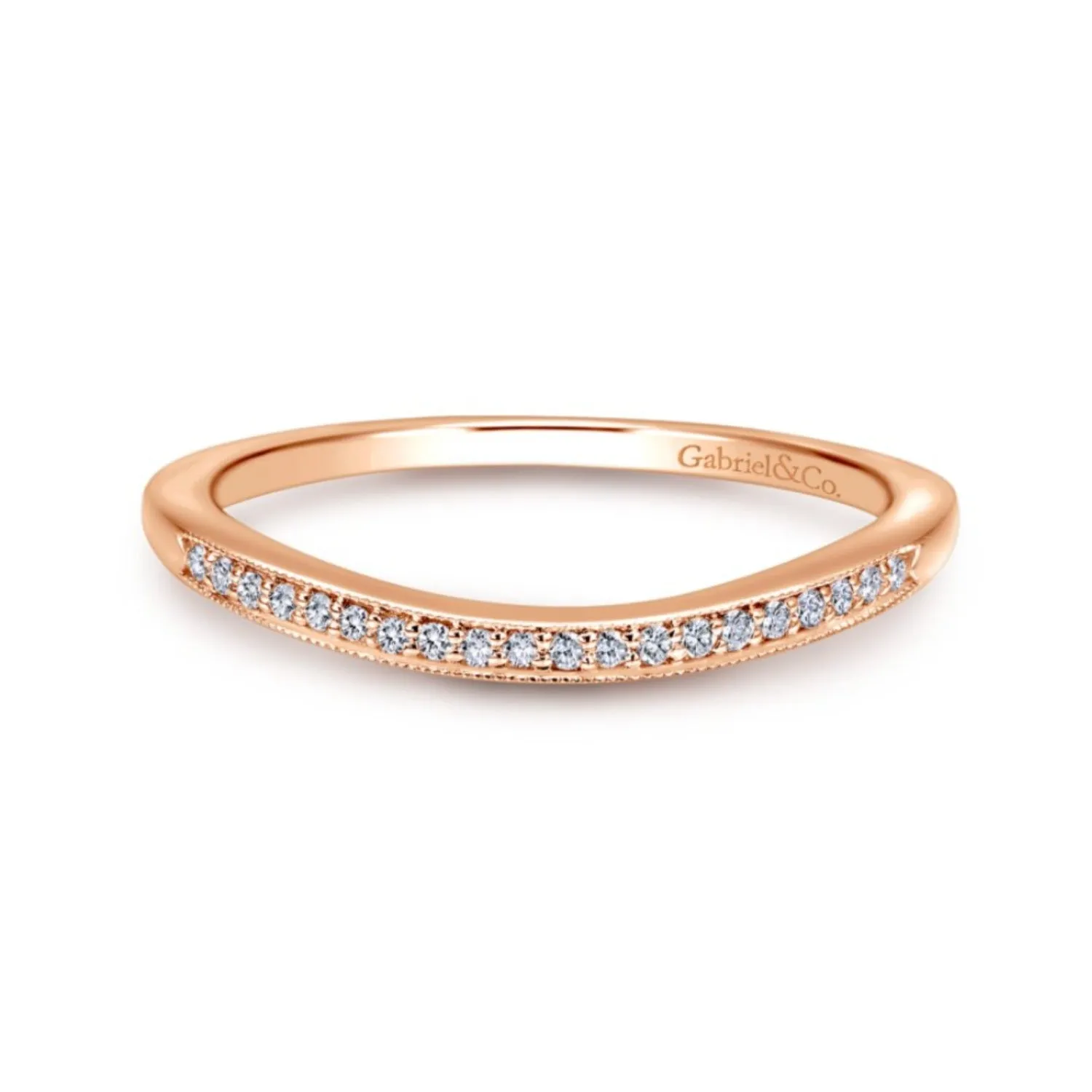 Gabriel & Co. "Celia" Curved Diamond Wedding Band