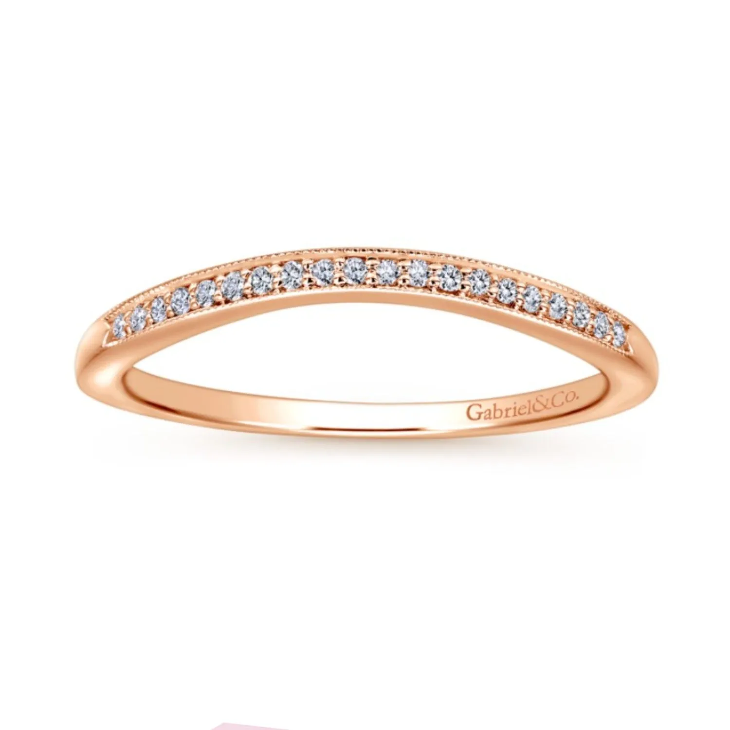 Gabriel & Co. "Celia" Curved Diamond Wedding Band