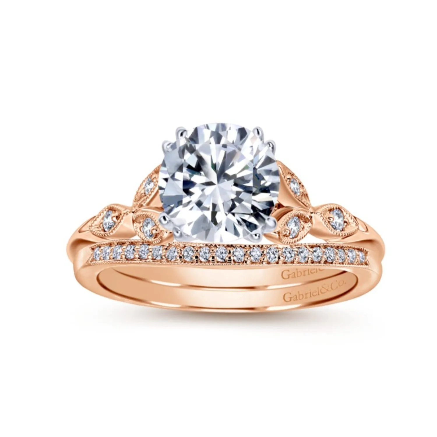 Gabriel & Co. "Celia" Curved Diamond Wedding Band