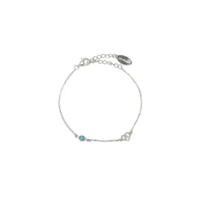 Georgini Natural Turquoise and Two Natural Diamond December Bracelet - Silver