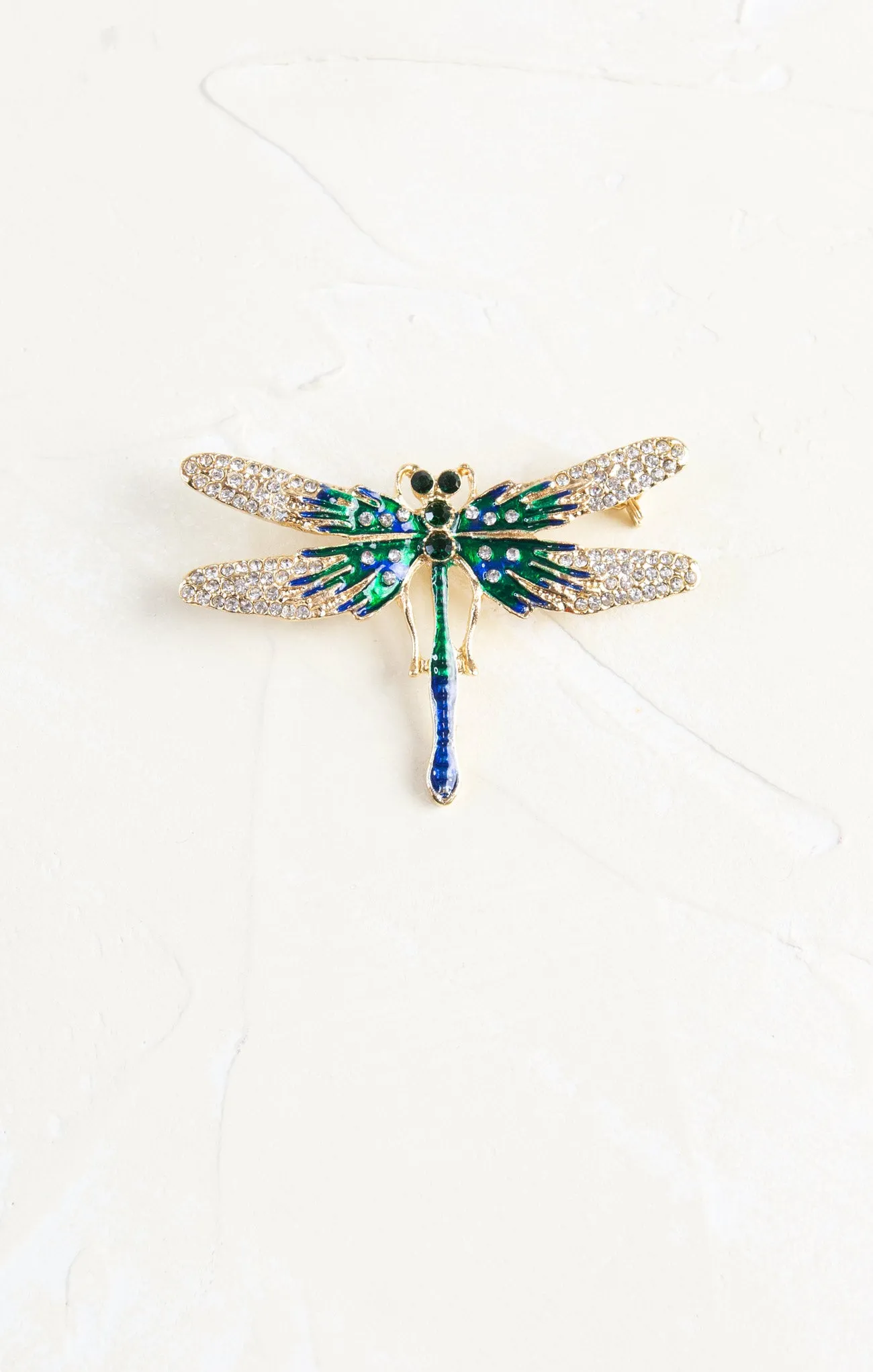 Glitzy Wing Dragonfly Brooch