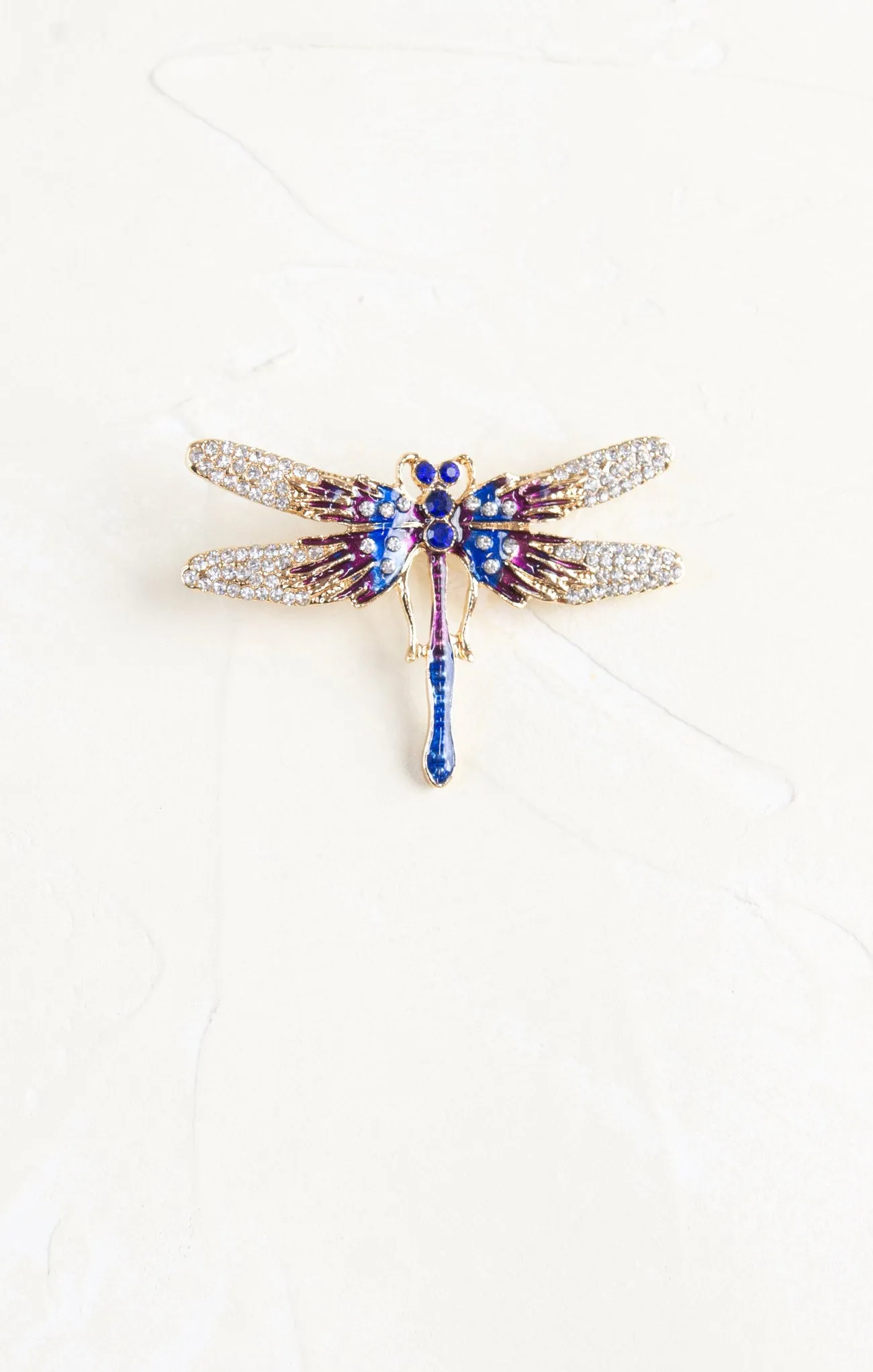 Glitzy Wing Dragonfly Brooch