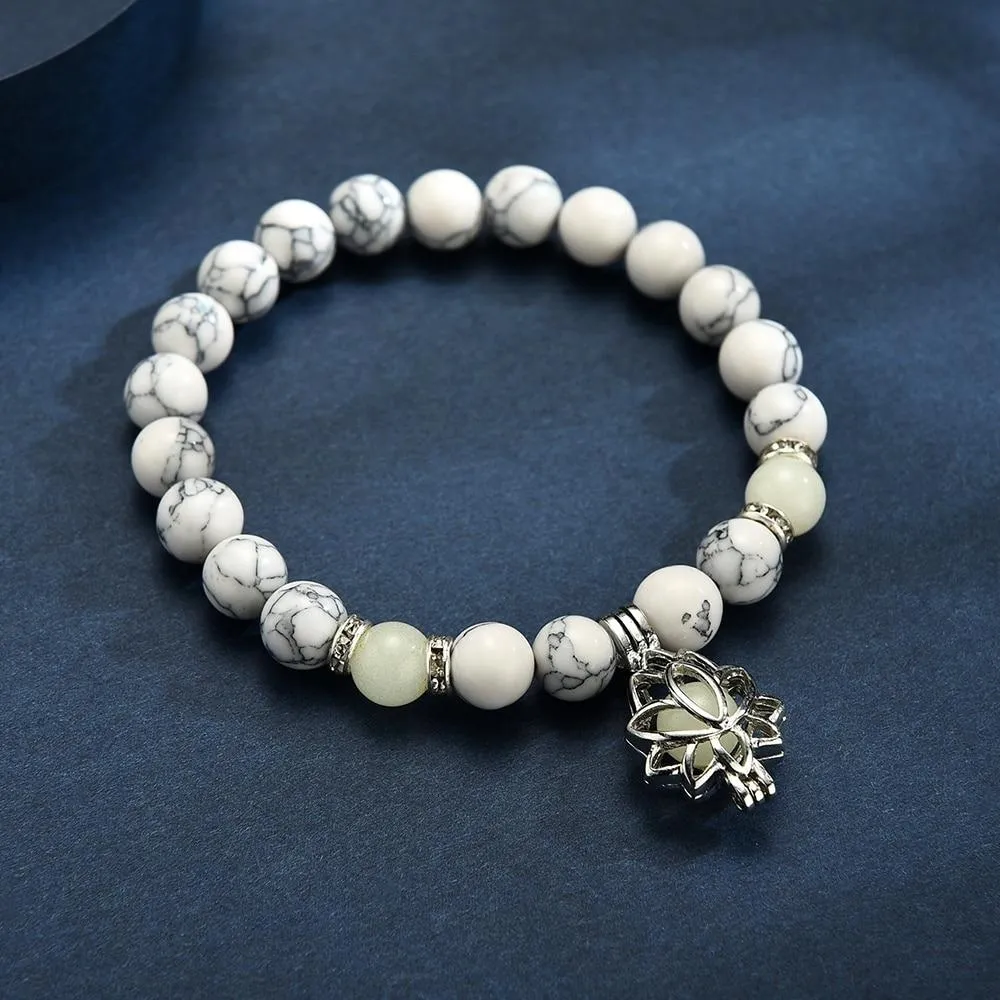 Glow In The Dark Lotus Turquoise Bracelet