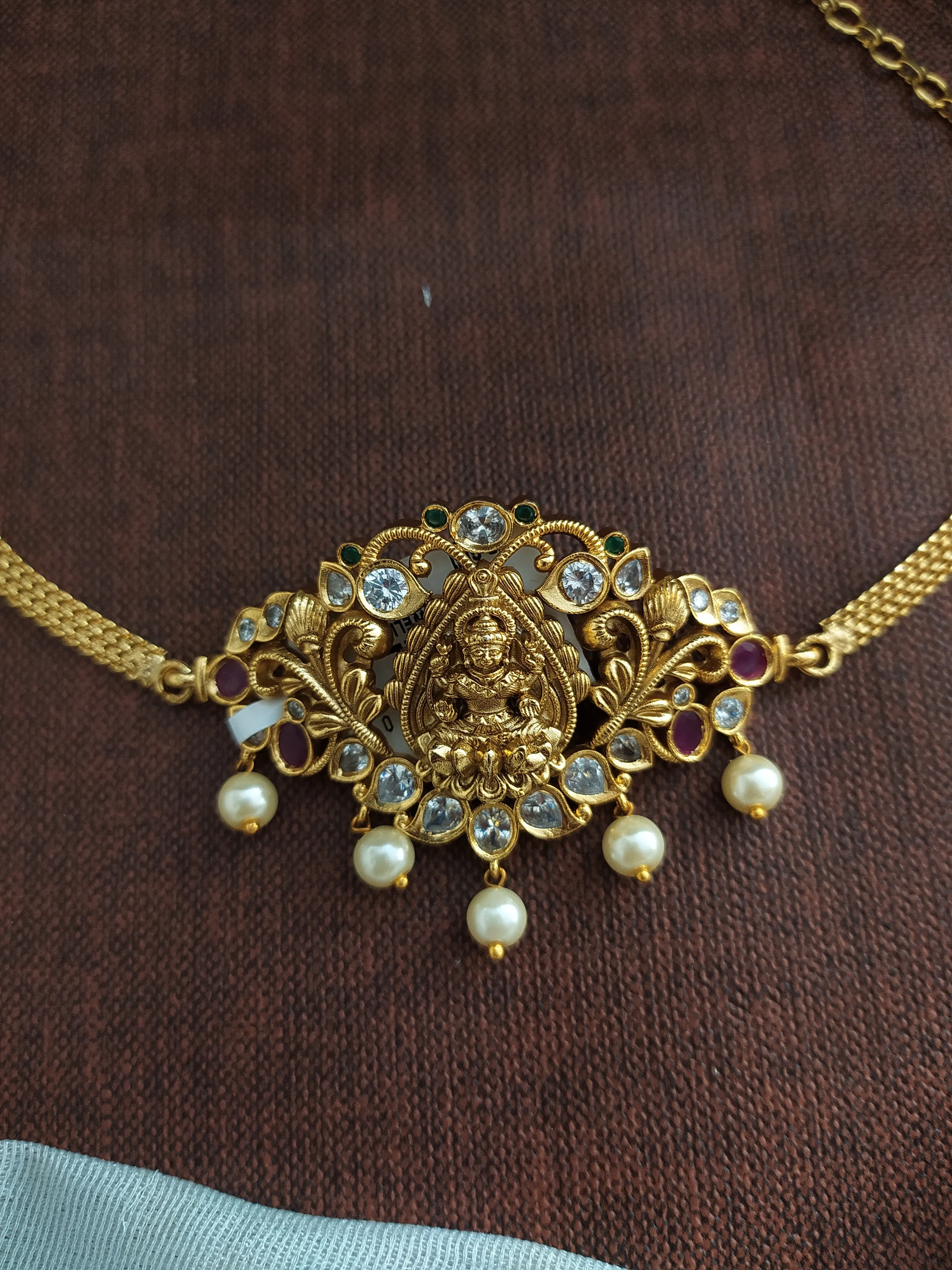 Goddess Lakshmi ji Center Pendant Antique Nagas Choker Set