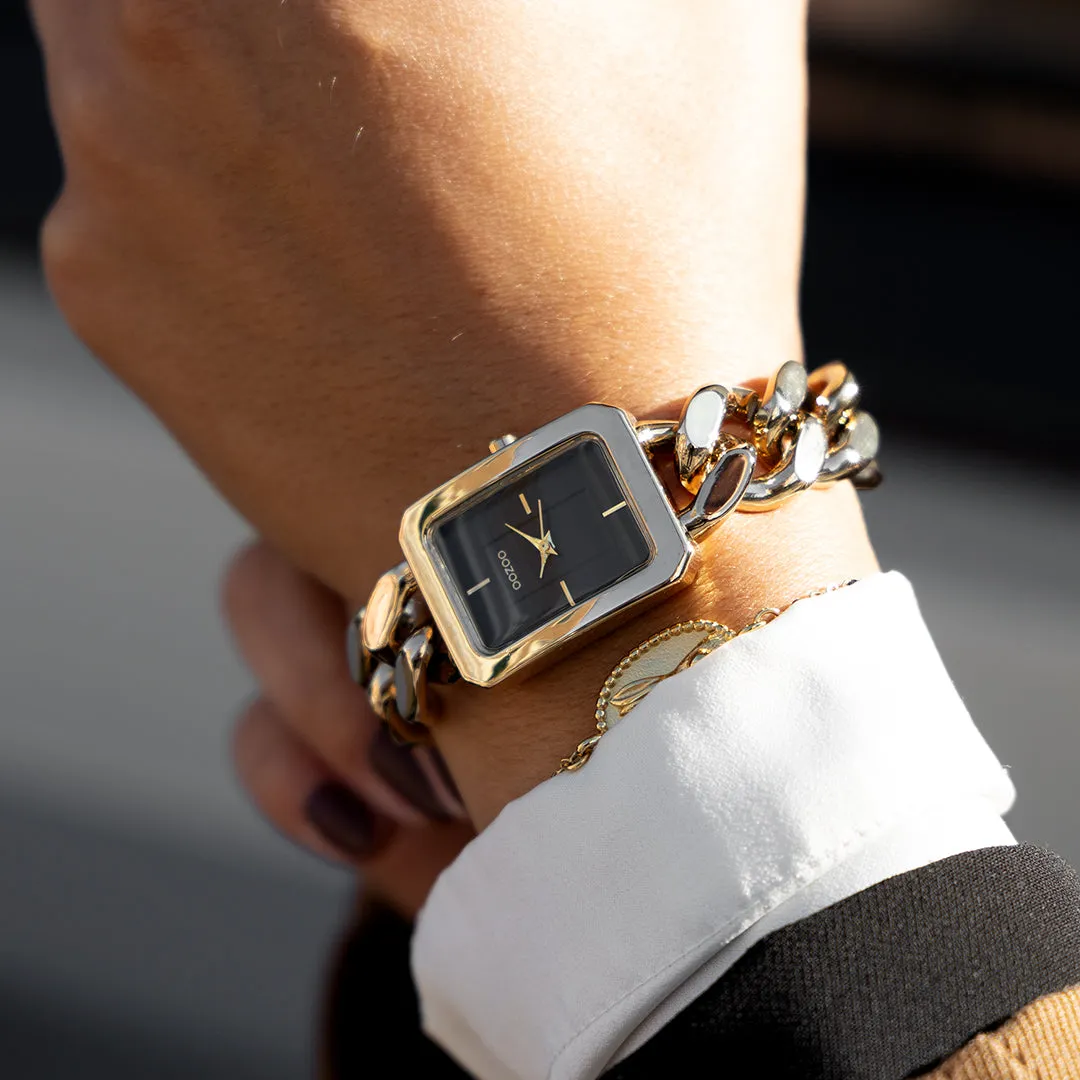 Gold coloured OOZOO watch with gold coloured chain bracelet - C11274