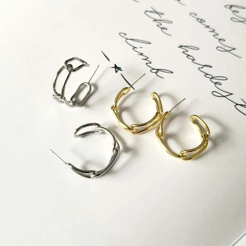 Gold Cuban Hoop Earrings
