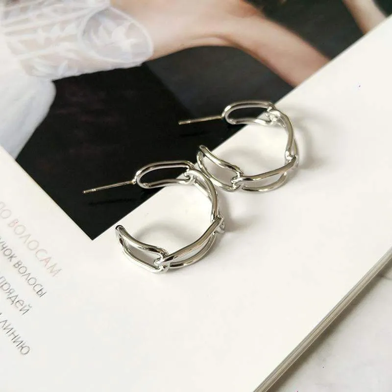 Gold Cuban Hoop Earrings