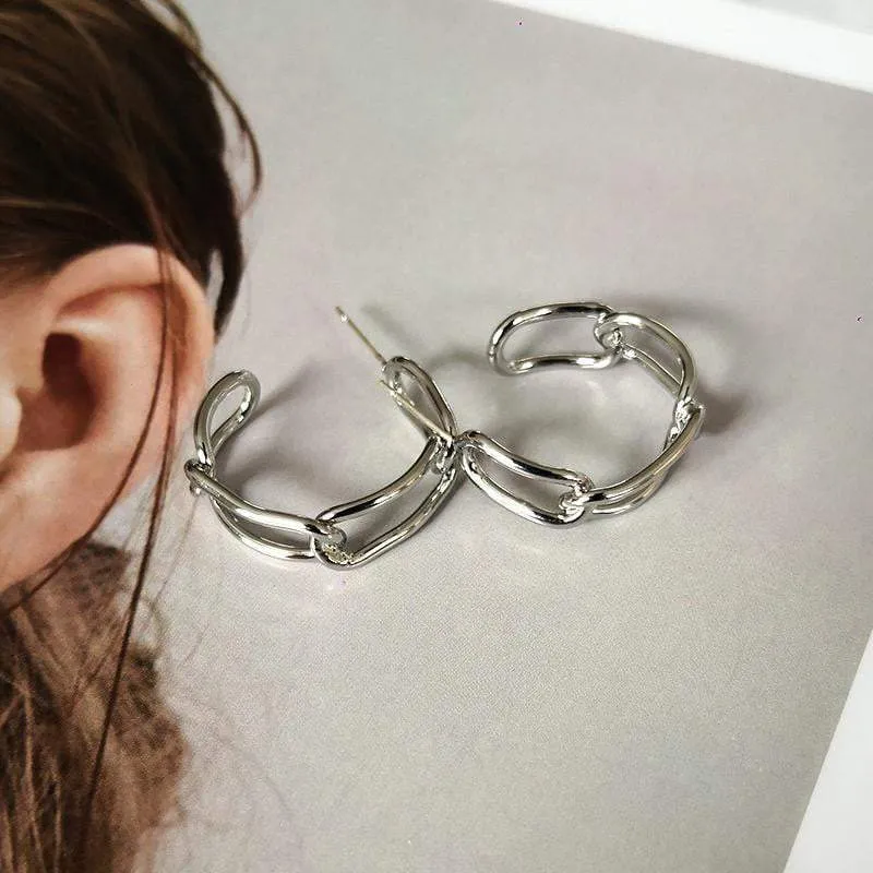 Gold Cuban Hoop Earrings