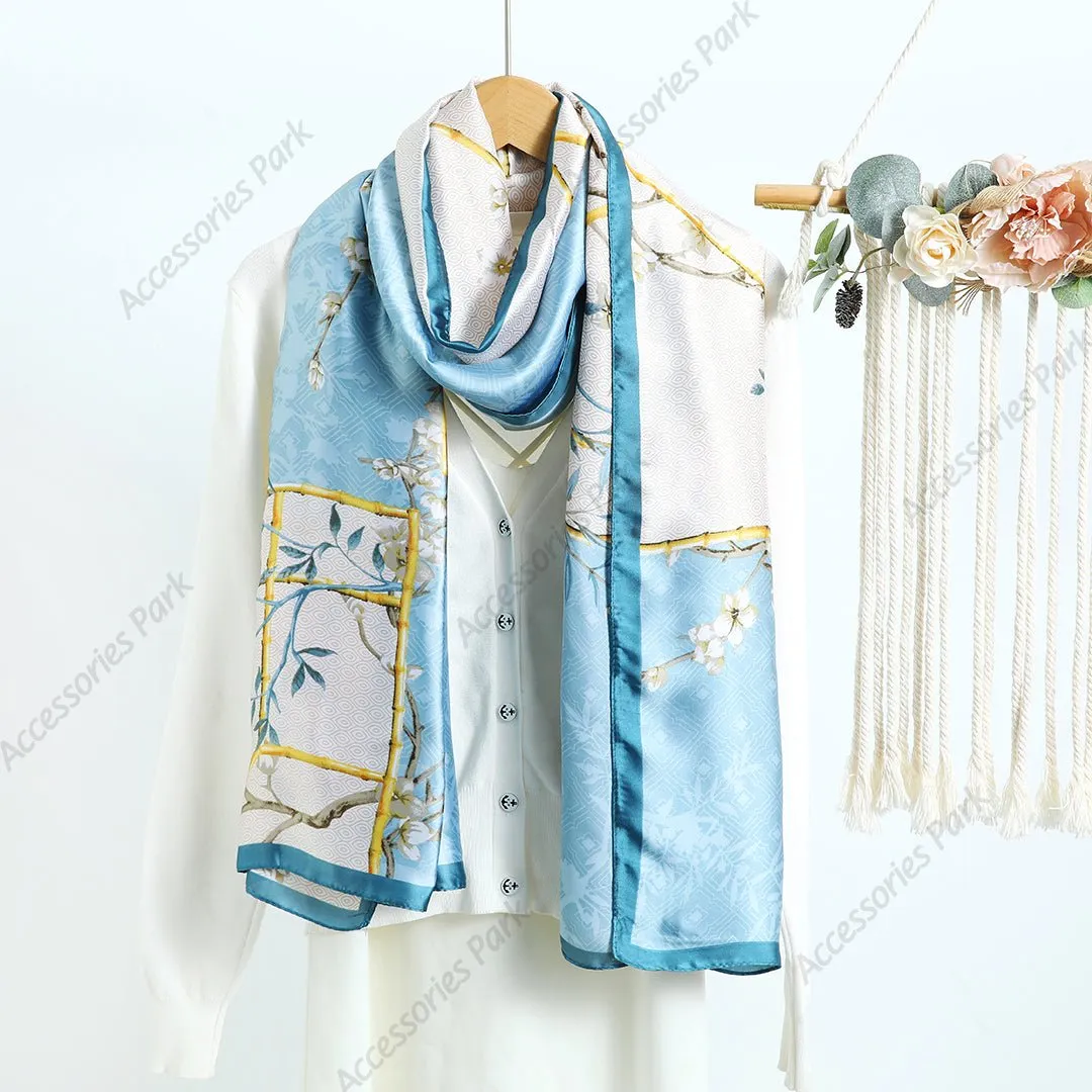 Gorgeous Floral Pattern Women's High Quality Silk Scarf