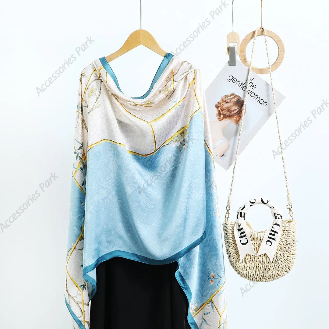 Gorgeous Floral Pattern Women's High Quality Silk Scarf