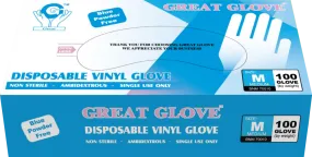 Great Glove - Blue Vinyl General Purpose Powder-Free Disposable Gloves - Box