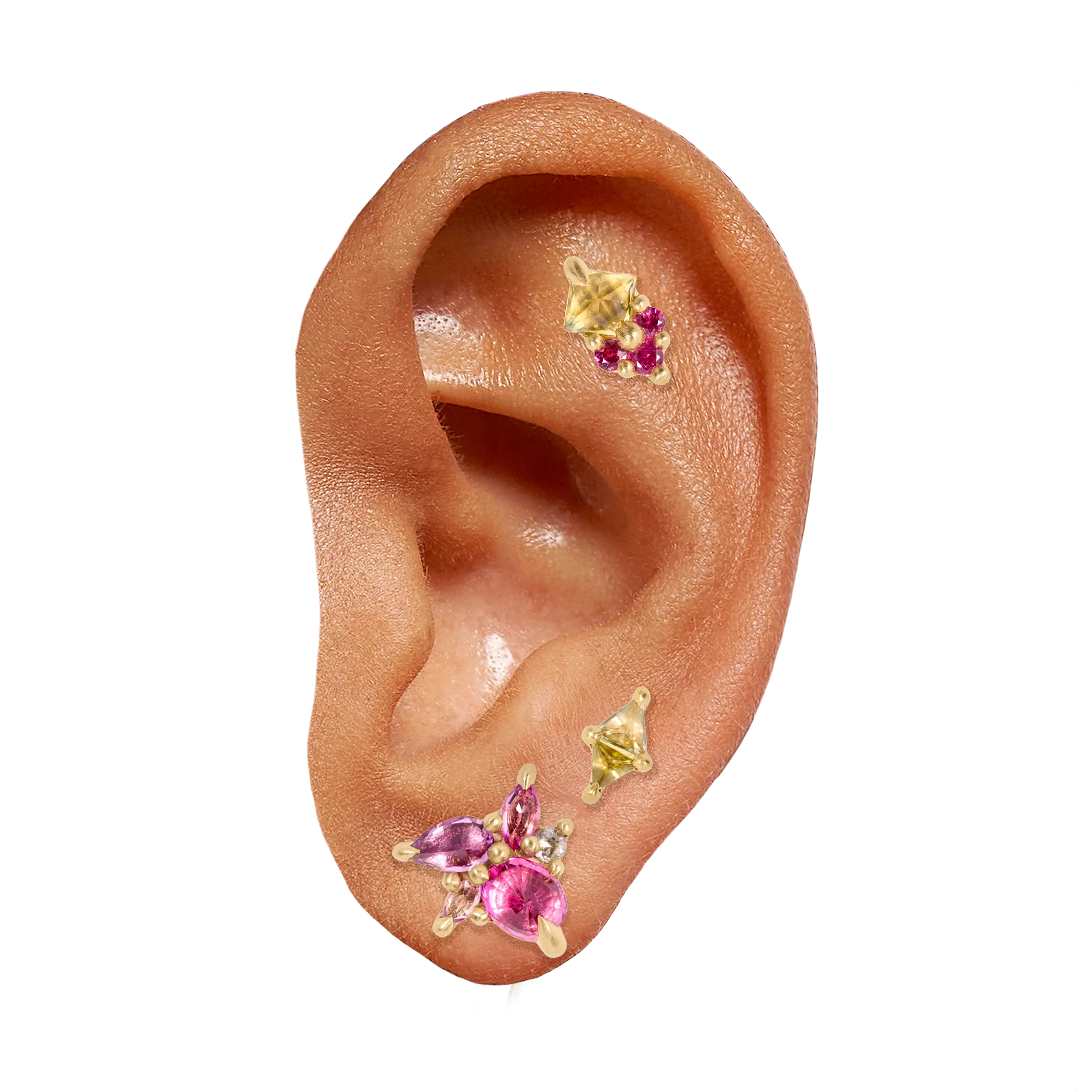 Green Geo Stud Earring - 11730