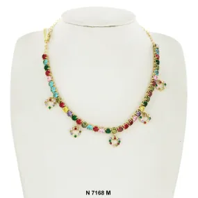 Heart Charms Choker Necklace N 7168 M