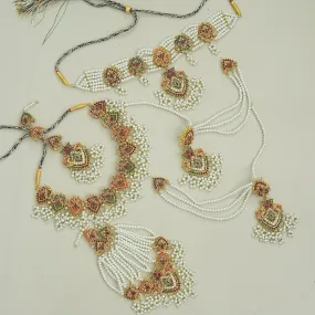 Heritage Navratan Necklace Choker Bridal Set