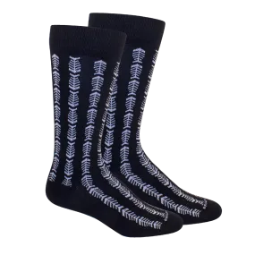 'Herring Bones' Cotton Socks in Navy by Brown Dog Hosiery