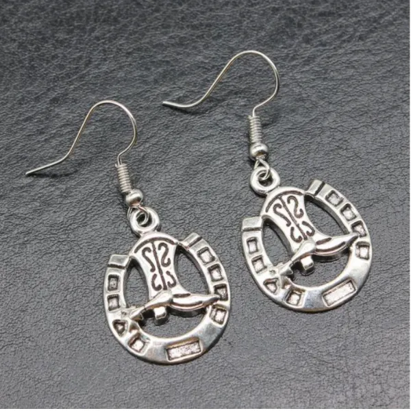 Horseshoe Boot Charm Earrings