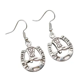 Horseshoe Boot Charm Earrings