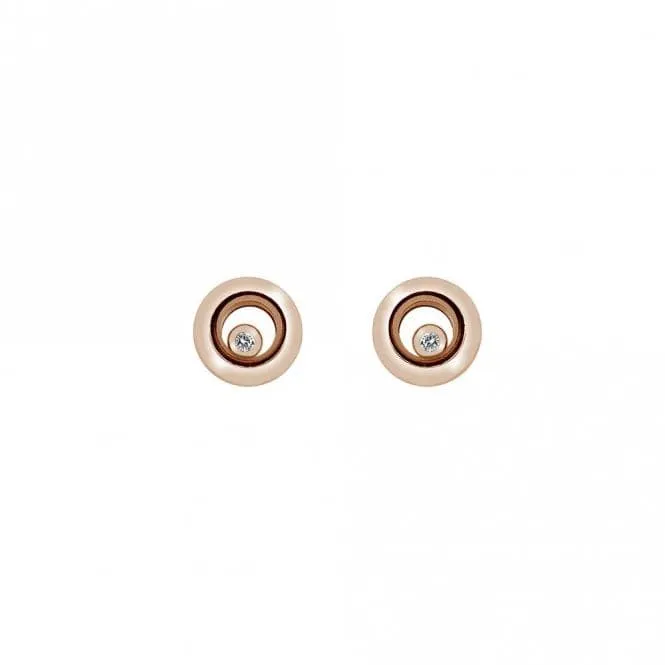 Hot Diamonds Anais Rose Gold Plated Encase Circle Earrings AE016