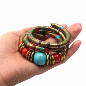 Hot Style Turquoise Snake Bone Bracelet