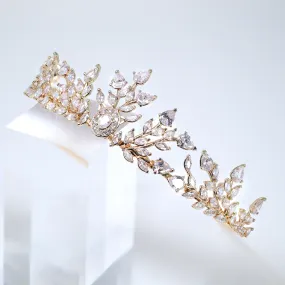 Imperial Blossom Diadem Queen Tiara , Bridal Crown Tiara, Swarovski Crystal Wedding Tiara, Crystal Wedding Crown, Tiara Bride