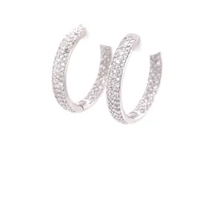 Inside Out Pave Diamond Hoop Earrings