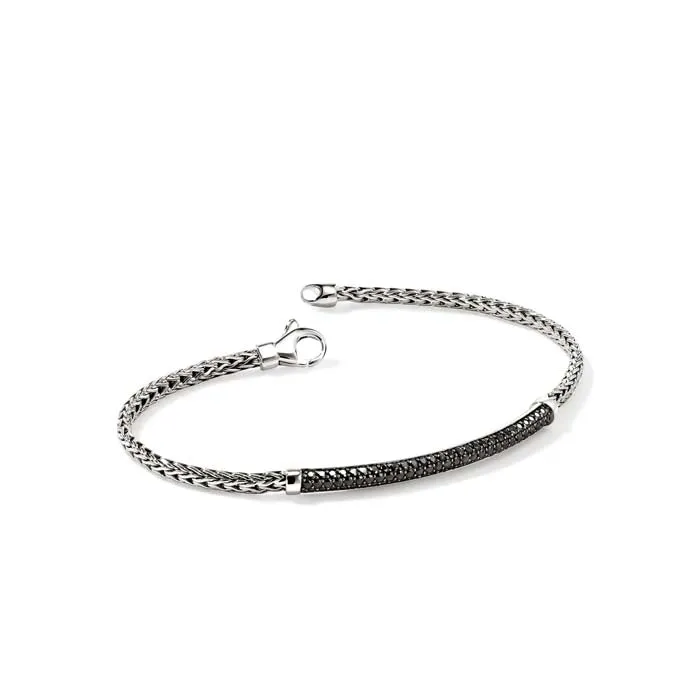 John Hardy Essential Pavé Black Sapphire Bracelet in Sterling Silver