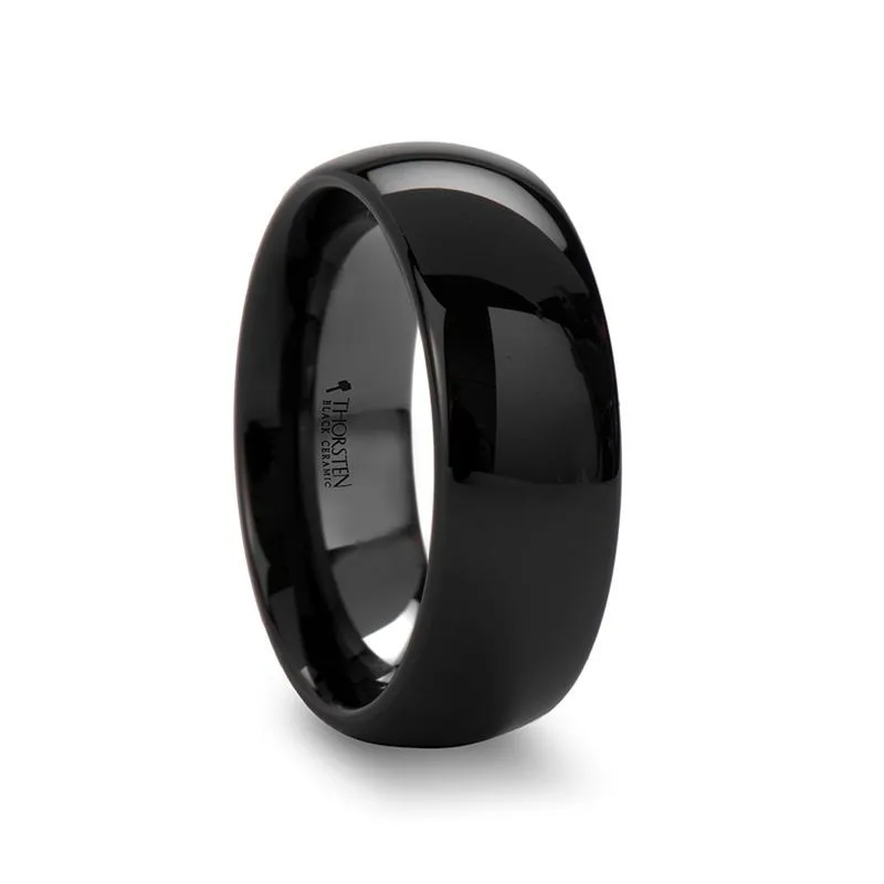 LANDON | Ceramic Ring Black Domed