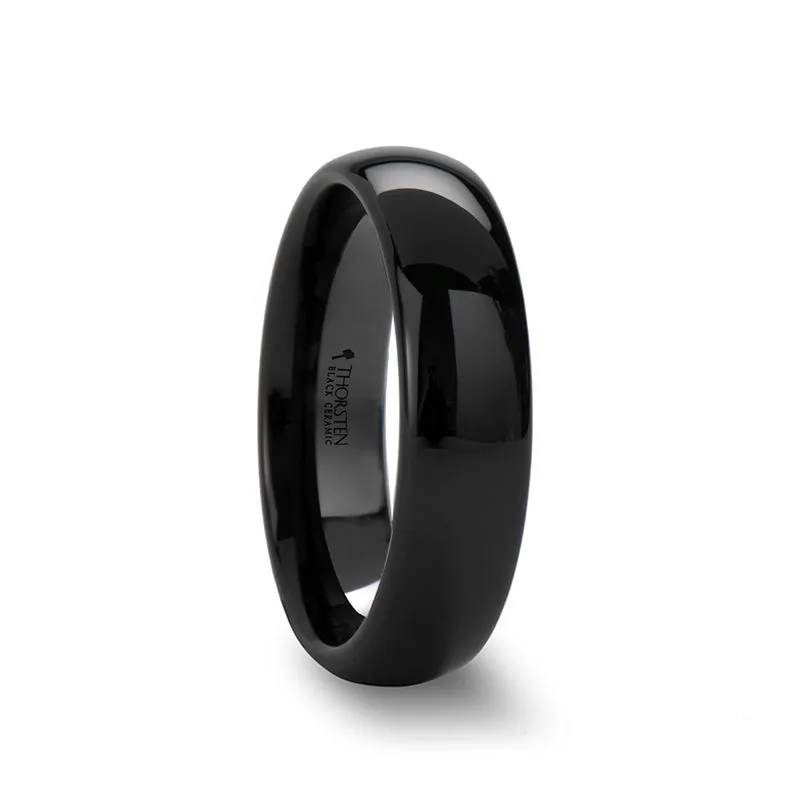 LANDON | Ceramic Ring Black Domed