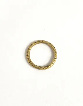 Large, Victorian Pinchbeck Engraved Split Ring