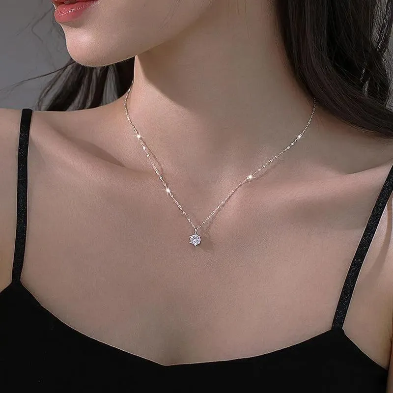 Luxurious Silver Choker with CZ Pendant: Elegant Women's Jewelry