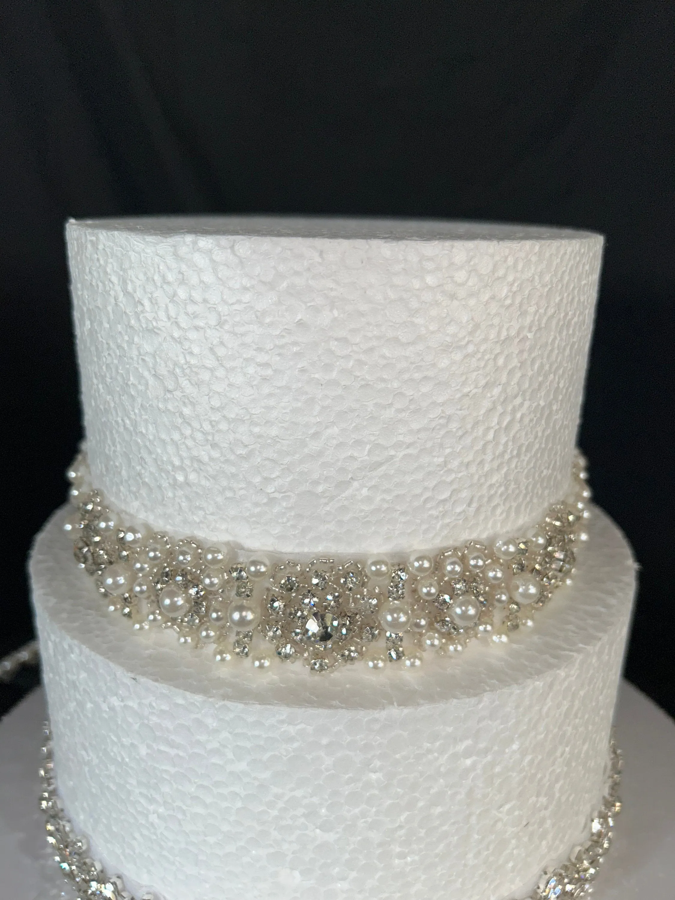 Luxury sparkling pearl rhinestone embellishment chain trimming 1 yard,  by Crystal Wedding UK
